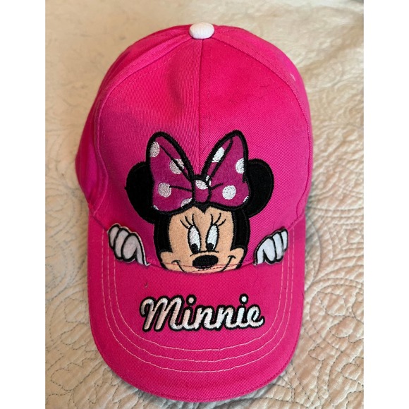 Minnie Mouse Baseball Style Hat Adjustable Velco Strap Pink - Picture 1 of 3